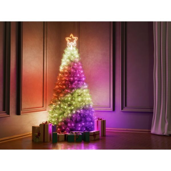 Kerstboom Piektop Verlicht,Feestelijke Draaiende Versiering - Piektop