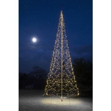 Fairybell 10 meter - Vlaggenmast Kerstboom - 2000 LED lampjes - Warm Wit