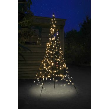 Fairybell 2 meter - Vlaggenmast Kerstboom - 300 LED Lampjes  - Warm wit