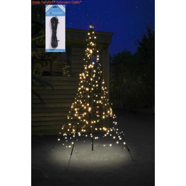 Fairybell 2 meter - Vlaggenmast Kerstboom - 300 LED Lampjes  - Warm wit