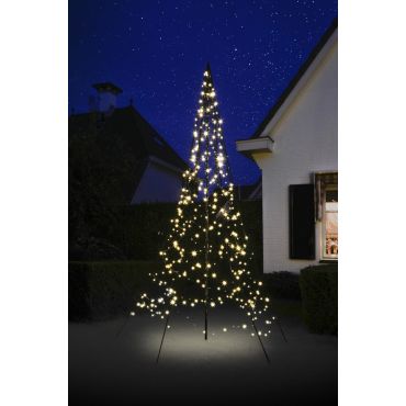 Fairybell 3 meter - Vlaggenmast Kerstboom - 360 LED Lampjes  - Warm wit