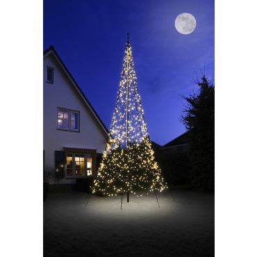 Fairybell 6 meter - Vlaggenmast Kerstboom - 900 LED Lampjes  - Warm wit