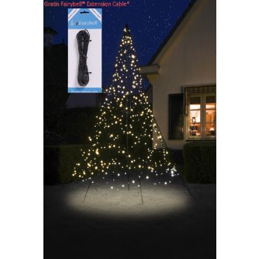 Fairybell 3 meter - Vlaggenmast Kerstboom - 480 LED Lampjes  - Warm wit