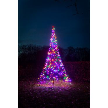 Fairybell 4 meter - Vlaggenmast Kerstboom - 640 LED Lampjes - Multicolor