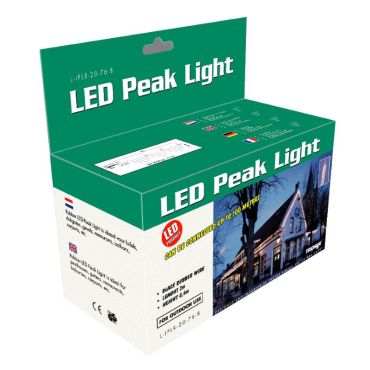 Peak Light 2m x 80cm LED warm wit zwarte kabel