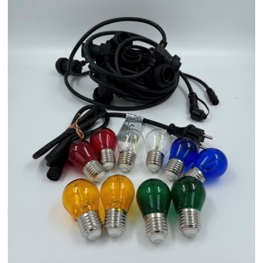 Prikkabel compleet 10m met 10 led lampen